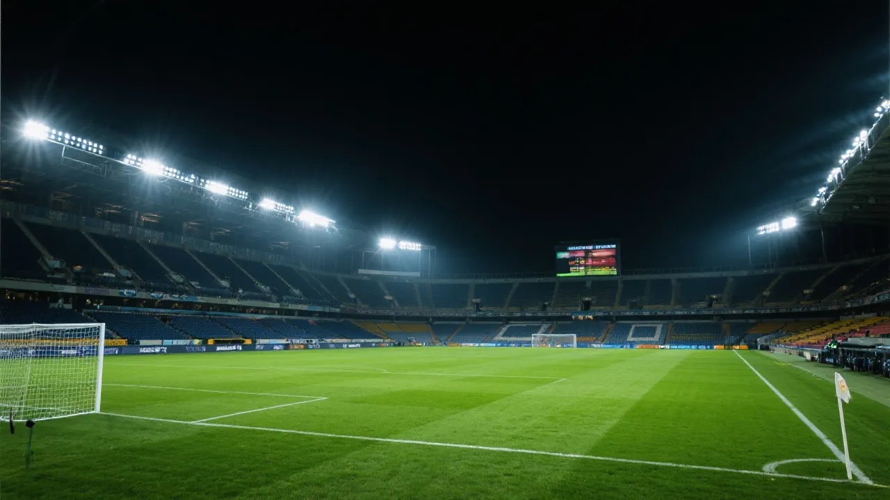 体育场夜景与赛况